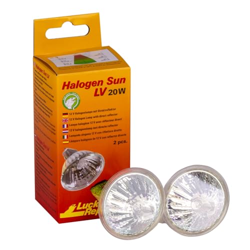 Lucky Reptile Halogen Sun LV Wärmestrahler - 20W Sonnenlicht-Lampe für G5.3-Stecksockel - spezielle Reflektorform - Lampe mit guter Licht & Wärmeausbeute im Lichtfokus - Beleuchtung für Reptilien, 1 Stück (1er Pack) von Lucky Reptile