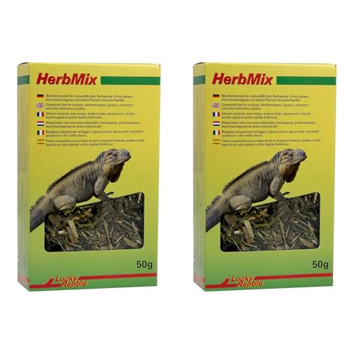 Lucky Reptile Herb Mix 50 g, Kräutermischung für Pflanzenfresser (Packung mit 2) von Lucky Reptile