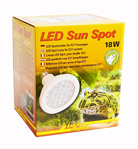 Lucky Reptile LED Sun Spot 18 Watt - LED Lampe für E27 Fassungen - Terrarium Lampe mit beeindruckender Lichtleistung - Lampe für Terrarien - Terrarium Beleuchtung 1 Stück von Lucky Reptile