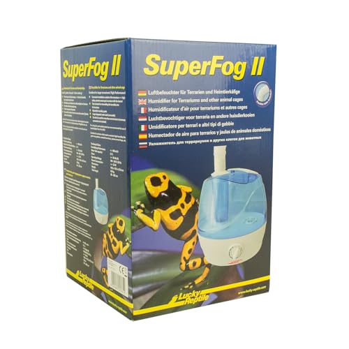 Lucky Reptile Super Fog II - Terrarien Luftbefeuchter mit 2,1 Liter Wassertank - Nebelmaschine mit 300 ml/h Vernebelungsleistung - geräuscharme & einstellbare Benebelungsanlage - Terrarium Zubehör von Lucky Reptile