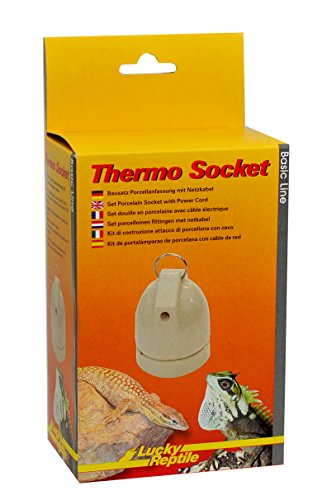 Lucky Reptile Thermo Socket - Porzellanfassung zum Hängen - E27 Lampenfassung mit Netzkabel - Aufhängung Fassung mit Montagematerial - kompatibel für Lampen mit bis zu 150 W - Terrarium Zubehör von Lucky Reptile