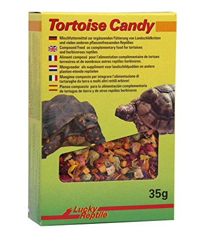 Lucky Reptile Tortoise Candy 35g - ein besonderer Leckerbissen - Mischfuttermittel für Landschildkröten und andere pflanzenfressende Reptilien - Sinnvolles Schildkröten Leckerli von Lucky Reptile