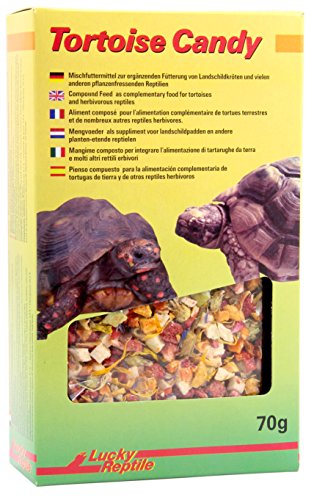 Lucky Reptile Tortoise Candy 70g - EIN besonderer Leckerbissen - Mischfuttermittel für Landschildkröten und andere pflanzenfressende Reptilien - Sinnvolles Schildkröten Leckerli von Lucky Reptile