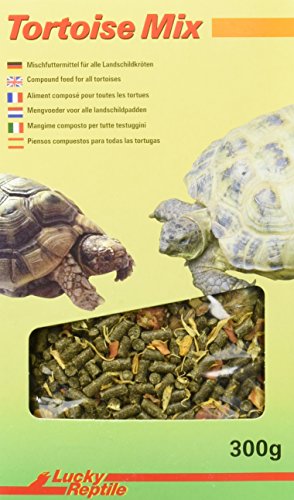 Lucky Reptile Tortoise Mix 300g auf pflanzlicher Basis mit viel Rohfaser - Wiesenkräuterpellets mit Karottenstücken & Calendula Blüten - für alle Landschildkröten & pflanzenfressende Reptilien von Lucky Reptile