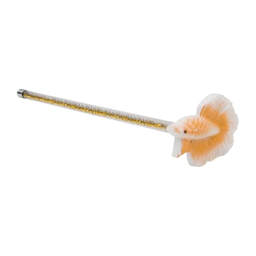LuckyOpt 1Pcs Fischkämpfe, süß Fischkämpfe Fischform-Training-Stick-Spielzeug, interaktive Fischspielzeug Fischkämpfe-Schweine-Training Spielen (Gelb) von LuckyOpt