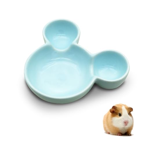 LuckyOpt Hamster Napf, Niedlicher Keramik Hamster Meerschweinchen Napf Leicht Zu Reinigen, Futterschale für Igel, Nagetiere (Blau) von LuckyOpt