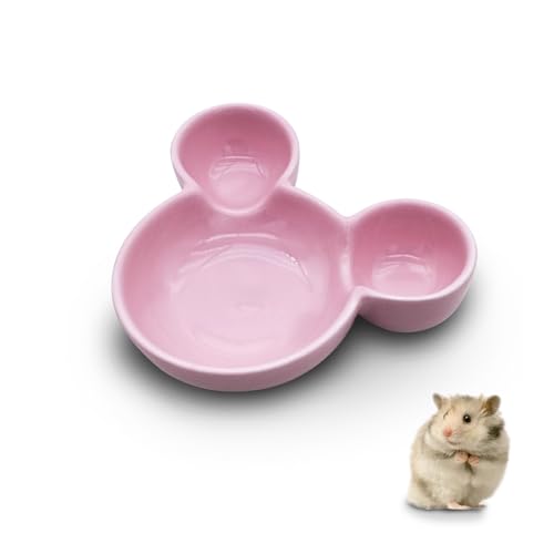 LuckyOpt Hamster Napf, Niedlicher Keramik Hamster Meerschweinchen Napf Leicht Zu Reinigen, Futterschale für Igel, Nagetiere (Rosa) von LuckyOpt