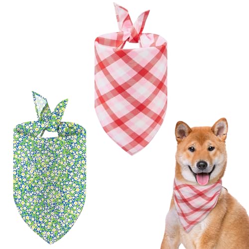 LuckyOpt Hundehalstücher, 2 Stück, Halloween-Halstuch mit Kürbis-Geist-Fledermaus-Muster, Bandana für Hunde täglich und dekoratives Anziehen, Haustier-Halstücher für Katzen, Kaninchen, Geschenke von LuckyOpt