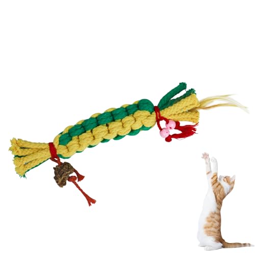 LuckyOpt Katze Kauspielzeug, Natürliche Katzenminze Spielzeug Interaktive Katze Seil Spielzeug, Kätzchen Zähne Spielzeug Katze Kau Sticks Spielzeug für Katze Zähne Reinigung Stress Release (Gelb) LuckyOpt Katze Kauspielzeug, Natürliche Katzenminze Spielzeug Interaktive Katze Seil Spielzeug, Kätzchen Zähne Spielzeug Katze Kau Sticks Spielzeug für Katze Zähne Reinigung Stress Release (Gelb) von LuckyOpt