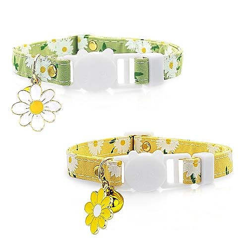 LuckyOpt Katzenhalsband, verstellbar, 17,8 - 30,5 cm, Schnellverschluss, Katzenhalsband mit Glöckchen, Blumenmuster, mit Schnellverschluss-Schnalle für Kätzchen, Welpen, tägliches Zubehör LuckyOpt Katzenhalsband, verstellbar, 17,8 - 30,5 cm, Schnellverschluss, Katzenhalsband mit Glöckchen, Blumenmuster, mit Schnellverschluss-Schnalle für Kätzchen, Welpen, tägliches Zubehör von LuckyOpt
