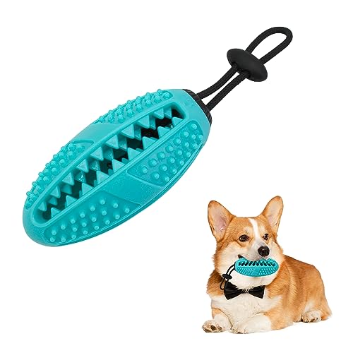 LuckyOpt Kauspielzeug für Hunde, 11,9 cm, Gummi, Kauspielzeug für kleine und mittelgroße Hunde, mit 8,9 cm interaktivem Seil für Langeweile, Leckerli-Spielzeug, um die Fressrate zu verlangsamen, von LuckyOpt