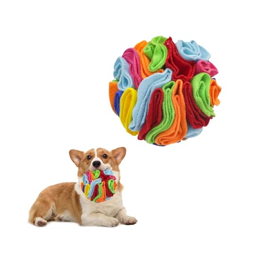 LuckyOpt Schnüffelball Für Hunde, 15 cm Weicher Filztuch schnüffelball Hund für Natürliche Nahrung, Hund Sniffing Ball Spielzeug für Kleine bis Mittlere Hunde (Rose) von LuckyOpt