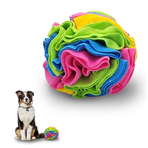 LuckyOpt Schnüffelball für Hunde, 20 cm, Filzstoff, Schnüffelball für kleine bis mittelgroße Hunde, buntes Hunde-Puzzle-Spielzeug, um Stress zu reduzieren und Langeweile zu lindern, verbessert die von LuckyOpt
