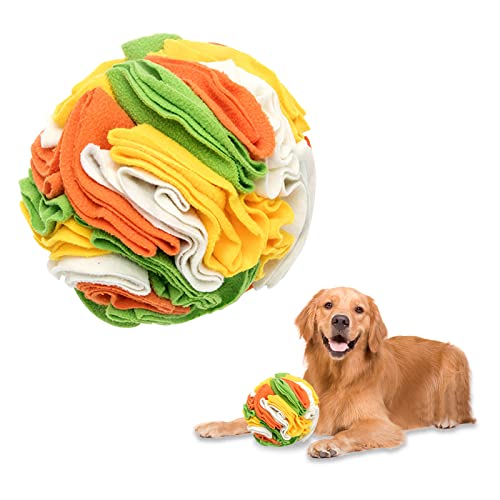 LuckyOpt Schnüffelball für Hunde, 20.8 cm Filz-Stoff-Schnüffelball für kleine bis mittelgroße Hunde, um Stress zu reduzieren und Langeweile zu lindern, verbessert die Futtersuche (Hamburger) von LuckyOpt