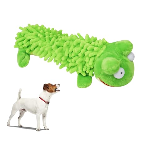 LuckyOpt Squeaky Hundespielzeug, interaktive niedlich Keine Füllung Hundespielzeug, weiche Plüsch Haustier Spielzeug Hund Kauspielzeug für Zähne Reinigung Relieve Langeweile (Grün) von LuckyOpt