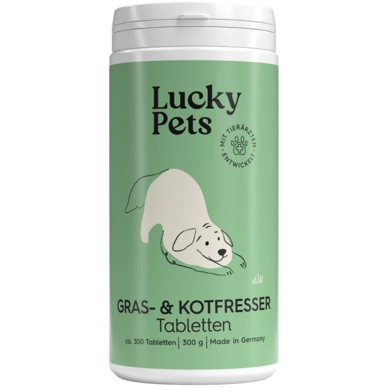 Lucky Pets Gras & Kotfresser Tabletten für Hunde - 100 % pflanzlich, Made in Germany - Lucky Pets Kot- und Grasfresser Tabletten von LuckyPets
