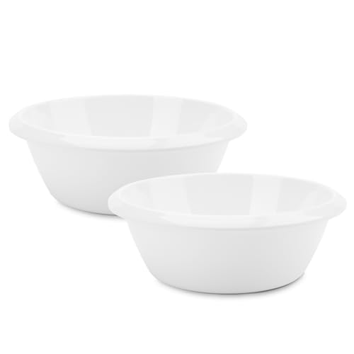 2 x Katzennäpfe für Haustiere, 16,3 cm, breiter Futternapf für Indoor-Katzen, Ersatz-Futter- und Wassernapf, breite flache Futternäpfe für Kätzchen, Welpen, Kaninchen (2er-Set, weiß) von LuckyPots