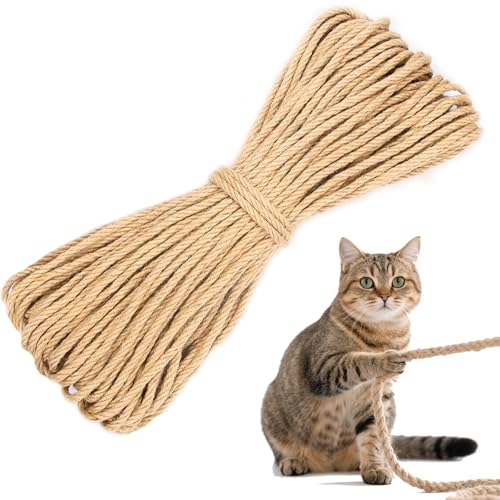 Natur sisalseil für Kratzbäume, 8 mm x 50 m, robuste Schnur für Dekoration und Zubehör für Katzen Natur sisalseil für Kratzbäume, 8 mm x 50 m, robuste Schnur für Dekoration und Zubehör für Katzen von LuckyZoo77
