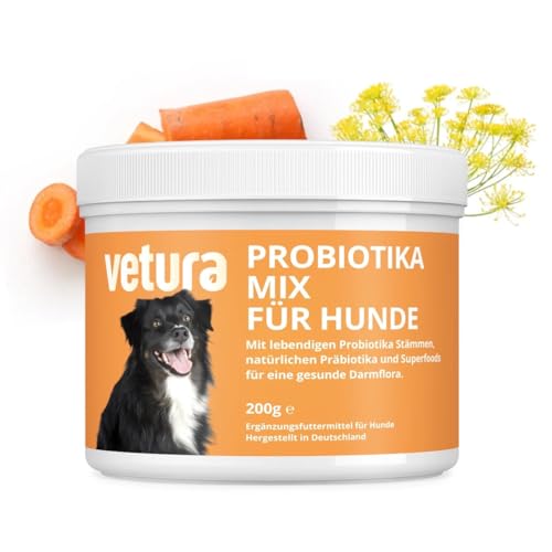 Vetura Probiotika-Mix für Hunde - Darmflora & Immunsystem aufbauen, Präbiotika & Probiotika Pulver 200g, Darmkur für Hunde nach Antibiotika/Wurmkur, Made in Germany, allergiefreundlich & natürlich von Luckys Box