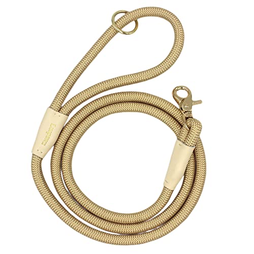 Lucpawz Lobster Snap Pet Leash 1,5 m, spezielles starkes Nylonseil, Hundeleine, einfarbiges Seil für alle Rassen (Gold, 1,5 m x 10 mm) von Lucpawz