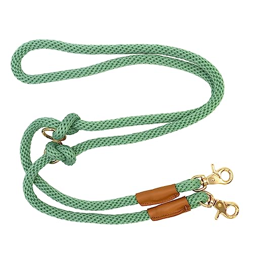 Multifunktionale Hundeleine, freihändige Hundeleine, Crossbody-Seil, verstellbare Lange Leine für 2 Hunde (2,1 m x 12 mm, Jadegrün) von Lucpawz