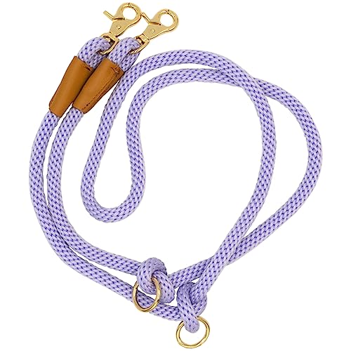 Multifunktionale Hundeleine, freihändige Hundeleine, Crossbody-Seil, verstellbare lange Leine für 2 Hunde (2,1 m x 12 mm, Lanvender) von Lucpawz