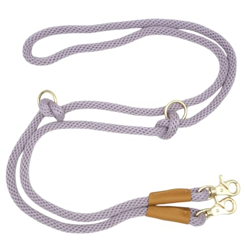 Multifunktionale Hundeleine aus Seil, 2,1 m, freihändige Crossbody-Leine für Hunde, verstellbares Seil, lange Hundeleine, (Burnished Liac, 2,1 m x 12 mm) von Lucpawz