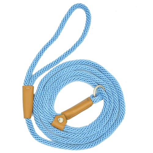 Lucpawz Premium Trainingsleine für Hunde, kein Ziehen, rutschfestes Seil, Hundetrainingsleine, 1,8 m, strapazierfähige, geflochtene Leine mit verschiedenen Stärken (1,8 m x 8,5 mm, luftiges Blau) von Lucpawz