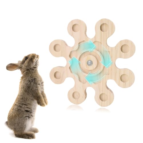 Lucxhcky 2 Stück Chinchilla-Kauspielzeug, Holz-Kauspielzeug, Schneeflockenform und drehbar, geeignet für Chinchilla-Käfig, Meerschweinchen und andere Nagetiere (Holz) von Lucxhcky