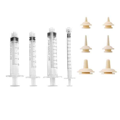 Lucxhcky Mini-Nippel mit Spritzen für Welpen, Kätzchen, Eichhörnchen und andere Neugeborene Haustiere, 14 Stück (14) von Lucxhcky