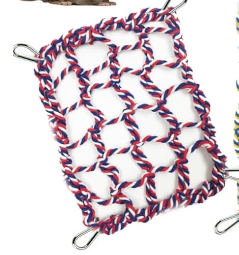 Lucxhcky Ratten-Seile für Käfig, Rattenkäfig-Zubehör, Vogelseilnetz, Klettern, Haustierhängematte für Hamster, Vögel, Rot und Farbe, 2 Stück von Lucxhcky