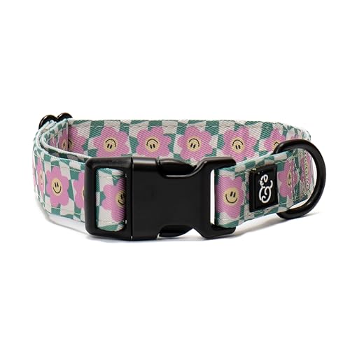 Lucy & Co. Hundehalsband – strapazierfähiges, leichtes Designer-Halsband für Haustiere – verstellbare Metall-Sicherheitsschnalle – klein – grün-rosa Smiley Lucy & Co. Hundehalsband – strapazierfähiges, leichtes Designer-Halsband für Haustiere – verstellbare Metall-Sicherheitsschnalle – klein – grün-rosa Smiley von Lucy & Co.