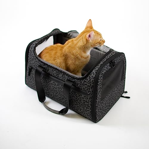 LucyBalu® Designer Katzentransporttasche | Tragetasche für Katzen mit Fenster | Katzentasche zum Katzen Transport | Katzen Tragetasche | Tasche für Katzen | Tiertransporttasche | Katzentrage | Leo von LucyBalu