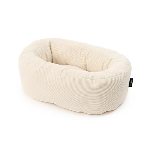 LucyBalu® Dinghy Katzenbett waschbar für kleine & große Katzen | Katzen Schlafplatz | Katzenkissen | Katzensofa | Katzen Kuschelbett | Katzen Bettchen | Katzen Couch | Katzen Liegeplatz | Weiß von LucyBalu