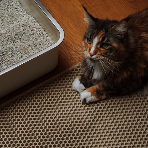 LucyBalu® LOOMAT Auffangmatte für Katzenstreu | Rutschfester Katzenklo Vorleger | Zweilagige Katzenmatte für Katzentoiletten | Katzenstreu Matte | Hygienische Katzenklo Matte | Streumatte | Sand von LucyBalu