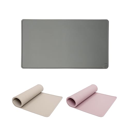 LucyBalu® Square Napfunterlage für Katzen | Katzenmatte für Wasser- & Futternapf | Silikonmatte als rutschfeste Unterlage für Katzennapf | Futtermatte Katze| Futterunterlage | Rechteckig | Anthrazit von LucyBalu