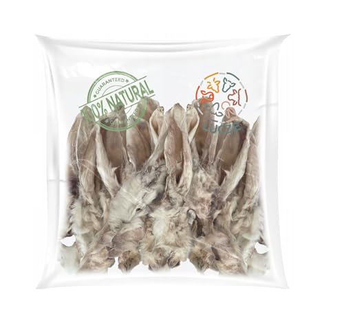 Lucze, Kaninchenohren mit Fell für Hunde, 2,5kg, hypoallergenes Hundefutter, Kauohren, ca.20cm, Natur Kausnack, gesungde ausgewogene Tiernahrung, Eigenherstellung von Lucze