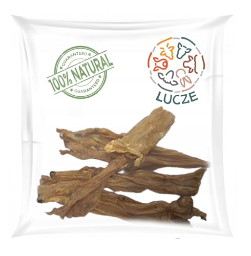 Lucze, Kaninchenhaut für Hunde,100% Natur Kauartikel ohne Fell, Hypoallergener Hundesnack Getreidefrei, Schonend Getrocknet, Kauspaß für Allergiker & Sensibelchen, 1kg von Lucze