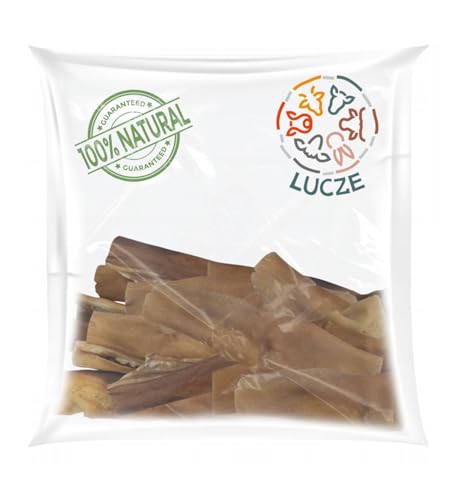 Rinderkopfhaut für Hunde 100% natürlich, 500g, 15cm, Harter Kausnack, Zahnpflege, langanhaltend, ohne Zusatzstoffe, Premium Kauartikel für Hunde Aller Größen, Lucze von Lucze