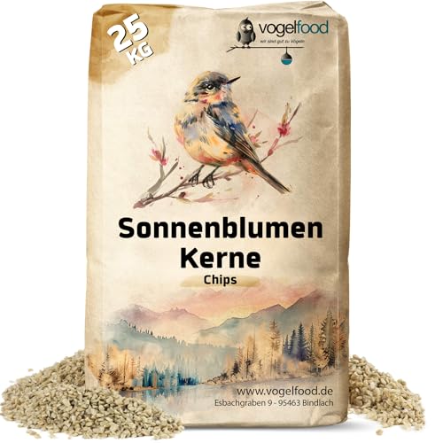 25 kg geschälte Sonnenblumenkerne BRUCH Ganzjahresvogelfutter von vogelfood wir sind gut zu Vögeln
