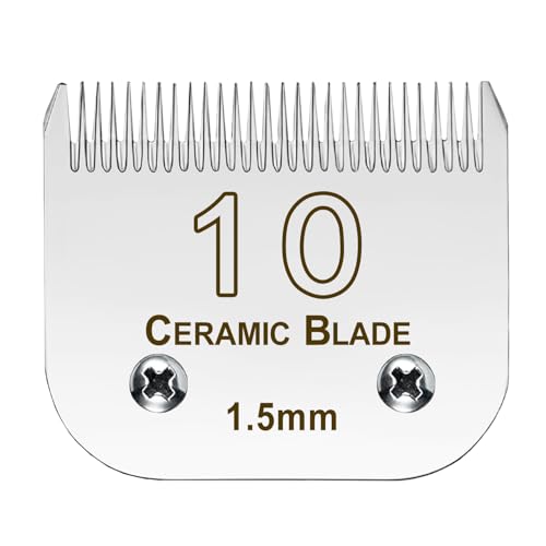 10# Abnehmbare Haustier-Schermaschine Ersatzklingen, kompatibel mit A*dis Pet Clipper/Oster A5/W*AHL KM Series Hundeschermaschine, abnehmbare Keramikklinge, 1/16 Zoll Schnittlänge (1,5 mm) von Ludshn
