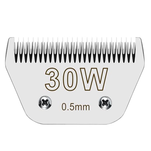 30 W Klinge, abnehmbare Ersatzklingen, kompatibel mit A*dis Pet Clipper/Oster A5/W*AHL KM Series Hundeschermaschine, abnehmbare Hartstahlklinge, 1/50 Zoll Schnittlänge (0,5 mm) von Ludshn