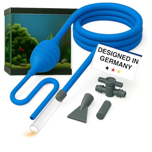 Premium Aquarium Reiniger & Wasserwechsel Set – 3m Schlauch, Handpumpe & Zubehör – Perfekte Reinigung, Bodenreiniger, Kiesreiniger & starke Saugleistung für alle Aquarien, Mulmsauger, Komplett-Set von Ludwig Germany