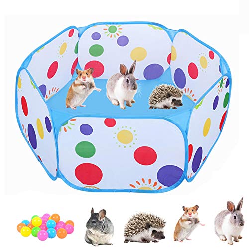 Kleintier-Laufstall für Hamster, faltbar, Kleintier-Laufstall mit Regenbogen-Punkt-Design, tragbares Haustierkäfig-Zelt, Outdoor-Übungszaun für Meerschweinchen, Hamster, Chinchillas und Igel, Kleintier-Laufstall für Hamster, faltbar, Kleintier-Laufstall mit Regenbogen-Punkt-Design, tragbares Haustierkäfig-Zelt, Outdoor-Übungszaun für Meerschweinchen, Hamster, Chinchillas und Igel, von Lueear
