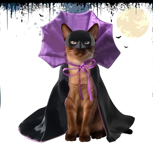 Lueear Katzen-Halloween-Kostüme – Halloween-Party, Haustier-Cosplay-Kostüm, Umhang, atmungsaktives Zubehör für Aktivität, Geburtstagsfeier, Indoor-Spiel, Ausflüge, Urlaub, Feier Lueear Katzen-Halloween-Kostüme – Halloween-Party, Haustier-Cosplay-Kostüm, Umhang, atmungsaktives Zubehör für Aktivität, Geburtstagsfeier, Indoor-Spiel, Ausflüge, Urlaub, Feier von Lueear