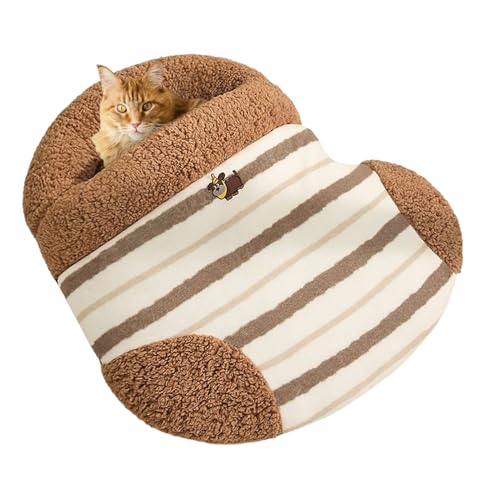 Lueear Katzenbetthöhle, warme, weiche Katzen-Schlafmatte, geschlossenes Plüschkissen für Ecken, Boden, Reisen, Zuhause, Büro, Schlafzimmer, Innenbereich, Wohnung, Balkon, Outdoor von Lueear