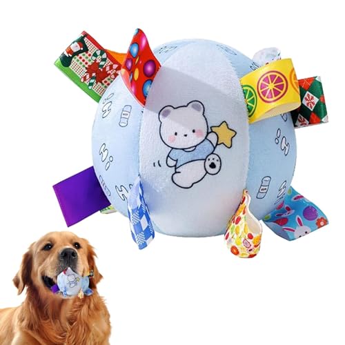 Lueear Quietschender Plüschball für Hunde mit Gurten – Haustier-Plüschball, aktives Spielen, gefüllte, interaktive Bälle mit Quietschern und Gurten für kleine Hunde Lueear Quietschender Plüschball für Hunde mit Gurten – Haustier-Plüschball, aktives Spielen, gefüllte, interaktive Bälle mit Quietschern und Gurten für kleine Hunde von Lueear