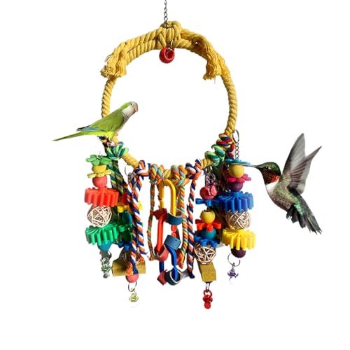 Lueear Sittichschaukel – bunter Ring, Vogelschaukel, Nymphensittich, Spielzeug – Baumwollseil, Haustierbedarf, interaktive Spiele für Nymphensittiche, Kanarienvögel, Finken, Übungen, Anreicherung Lueear Sittichschaukel – bunter Ring, Vogelschaukel, Nymphensittich, Spielzeug – Baumwollseil, Haustierbedarf, interaktive Spiele für Nymphensittiche, Kanarienvögel, Finken, Übungen, Anreicherung von Lueear