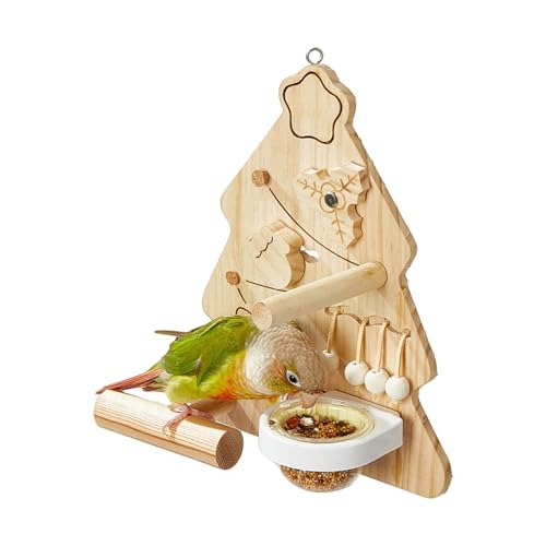 Lueear Vogelspielzeug, Kauspielzeug für Papageien mit Weihnachtsbaum-Design, interaktive Holzstange, Kletterständer, Bereicherung für Käfig, Nymphensittiche, Finken, Ara, Lovebird Lueear Vogelspielzeug, Kauspielzeug für Papageien mit Weihnachtsbaum-Design, interaktive Holzstange, Kletterständer, Bereicherung für Käfig, Nymphensittiche, Finken, Ara, Lovebird von Lueear