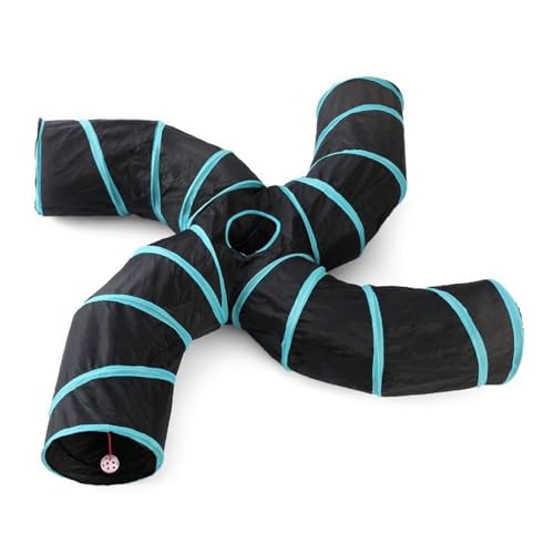 Lufodon Blau Und Schwarz Gestreifter SpiralföRmiger 4-Wege-Katzentunnel – Spieltunnelspielzeug FüR Hunde Mit Zusammenklappbarem Design FüR Einfachen Transport Und Interaktives Lufodon Blau Und Schwarz Gestreifter SpiralföRmiger 4-Wege-Katzentunnel – Spieltunnelspielzeug FüR Hunde Mit Zusammenklappbarem Design FüR Einfachen Transport Und Interaktives von Lufodon